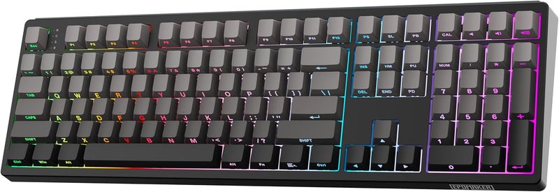 EPOMAKER TH108 Full Size Mechanical Keyboard, Wireless Gaming Keyboard with 8000mAh Battery, Creamy Gasket, 108 Keys, Hot Swap, Custom Driver, RGB Backlight (Black, Sea Salt Silent) - Image 1